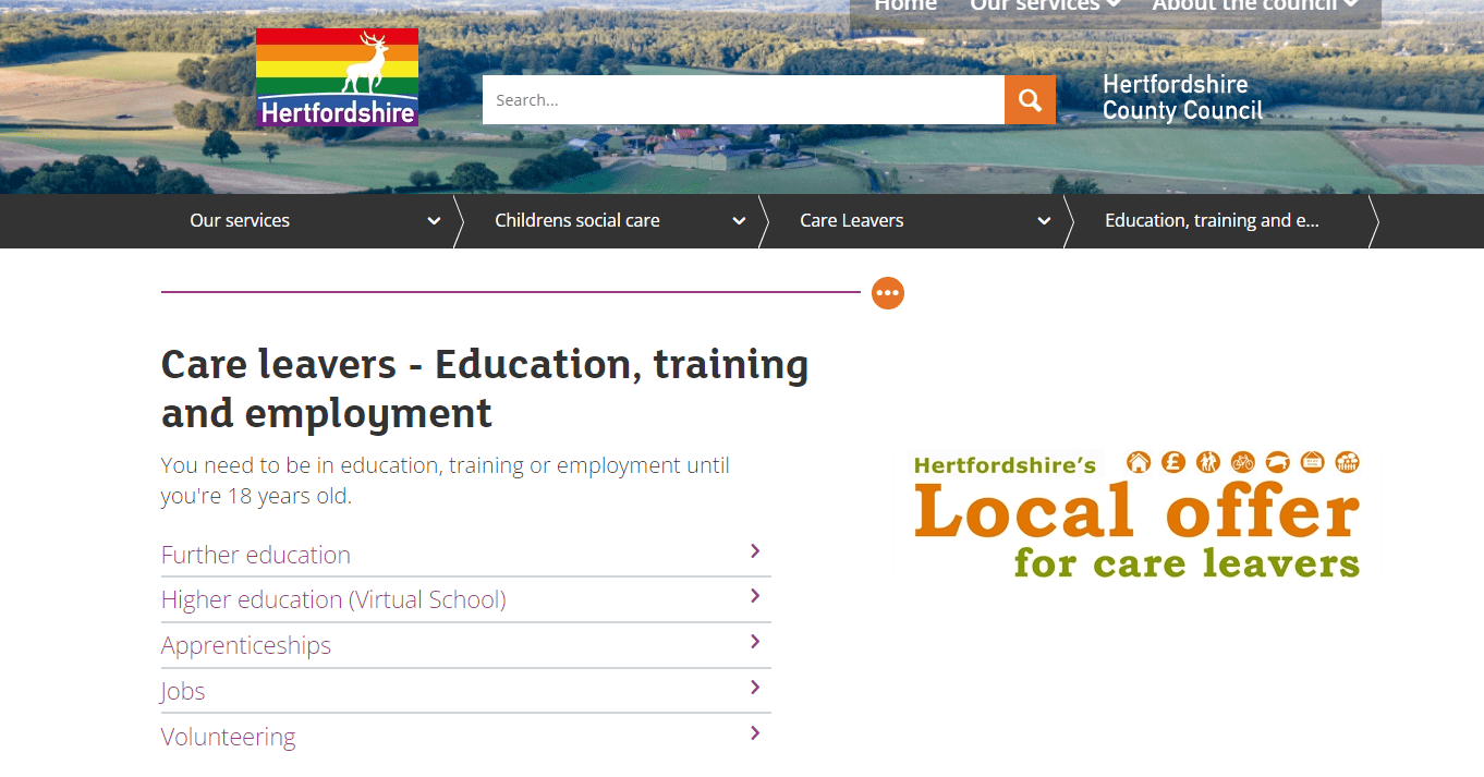care leavers in education employment or training